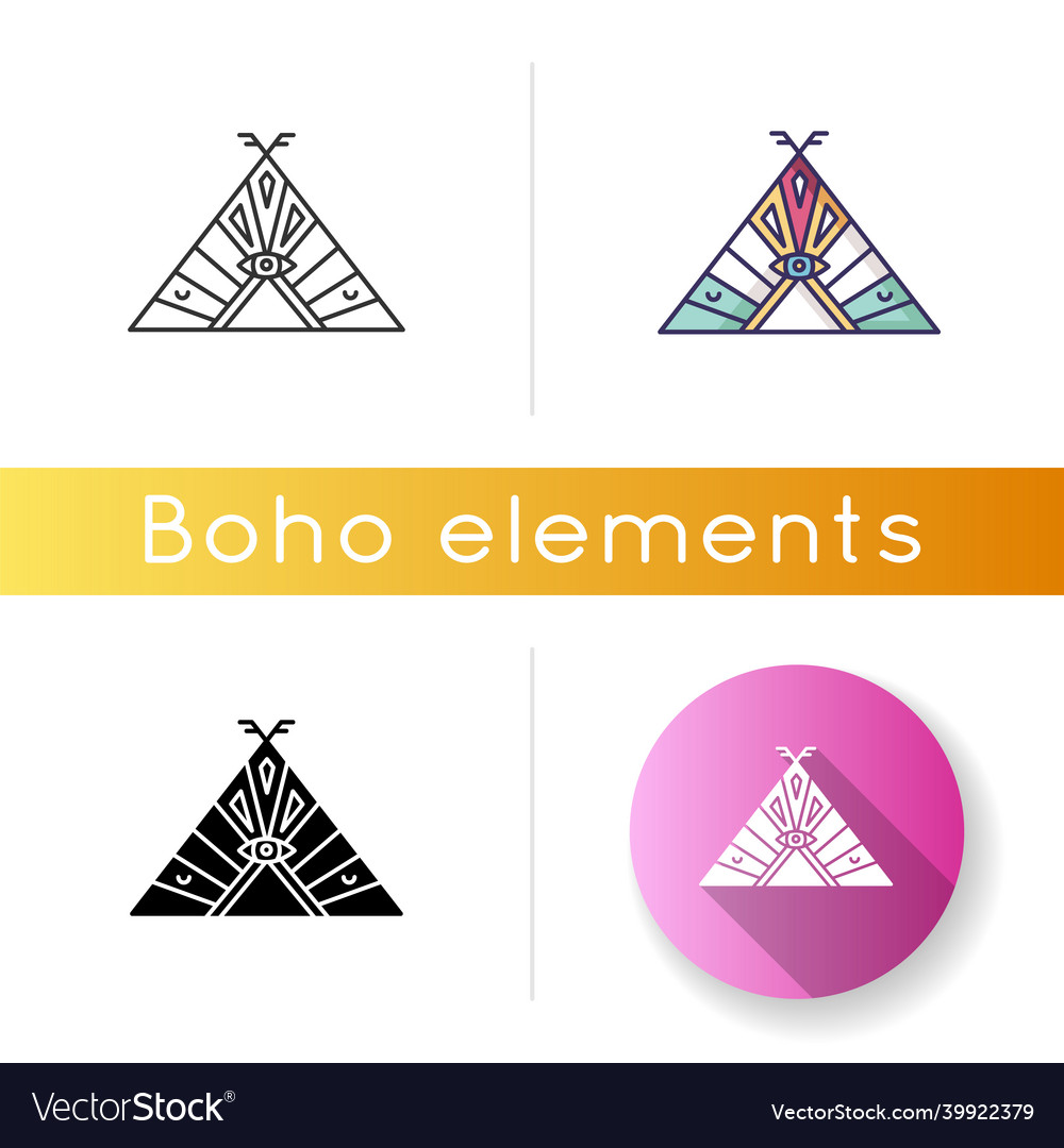 Native American Chief Teepee Icon Tribal Dwelling Vector Image Native American Chief Teepee Icon Tribal Dwelling Vector Image