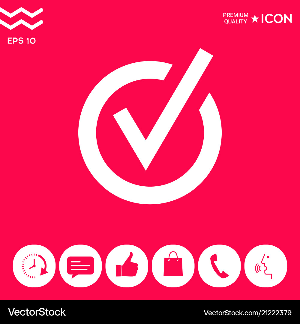 Rounded check mark icon Royalty Free Vector Image