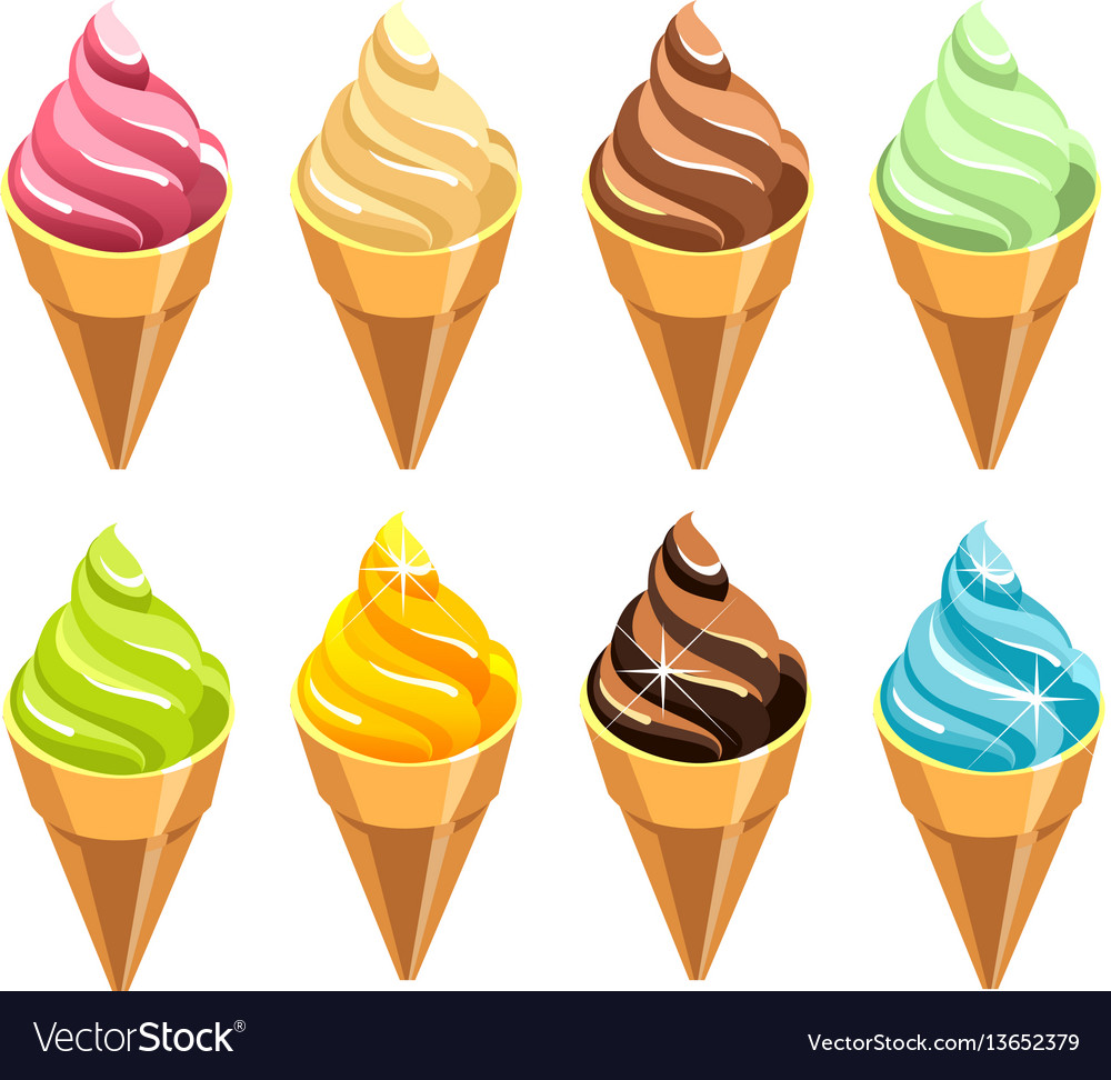 Set of ice cream Royalty Free Vector Image - VectorStock