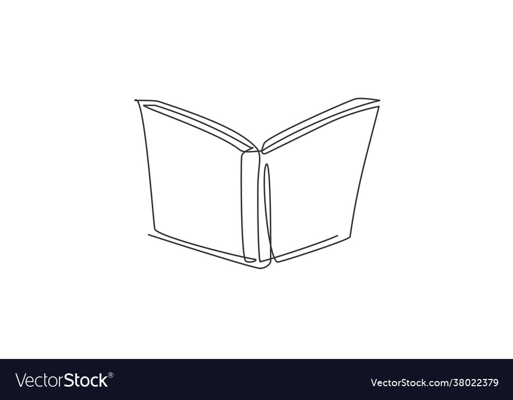 How to draw a book - completed outline of an open book in