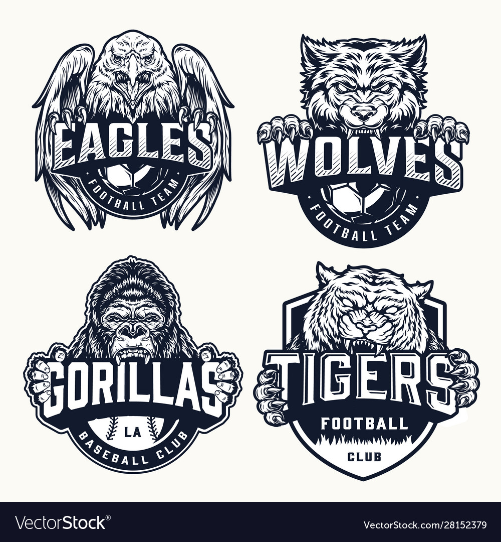 Sport teams vintage emblems Royalty Free Vector Image