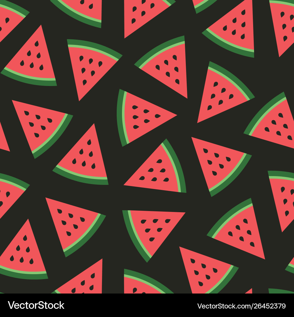 Watermelon seamless pattern slices Royalty Free Vector Image