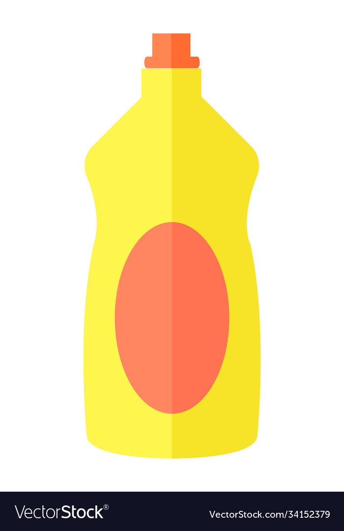 Yellow plastic bottle for dishwashing Royalty Free Vector