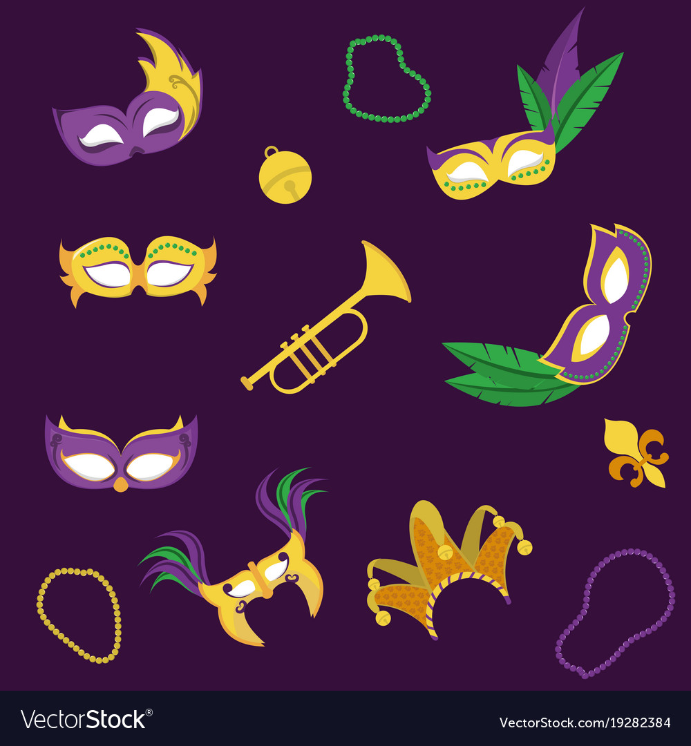 Mardi gras carnival design Royalty Free Vector Image