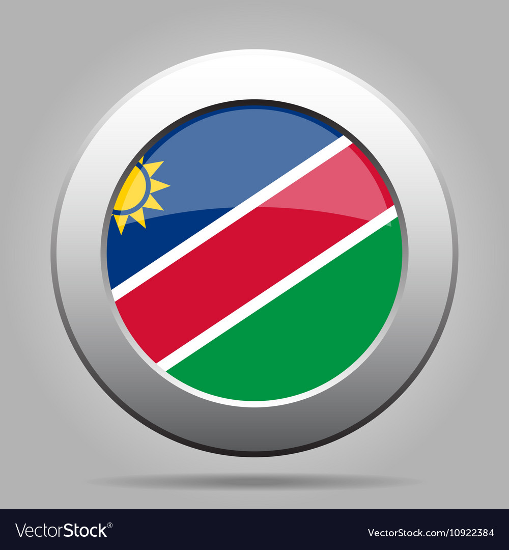 Metal Button With Flag Of Namibia Royalty Free Vector Image