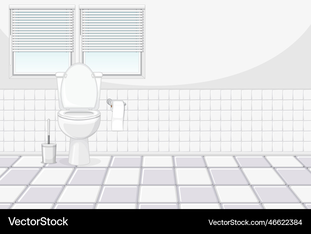 Minimalist white bathroom scene Royalty Free Vector Image