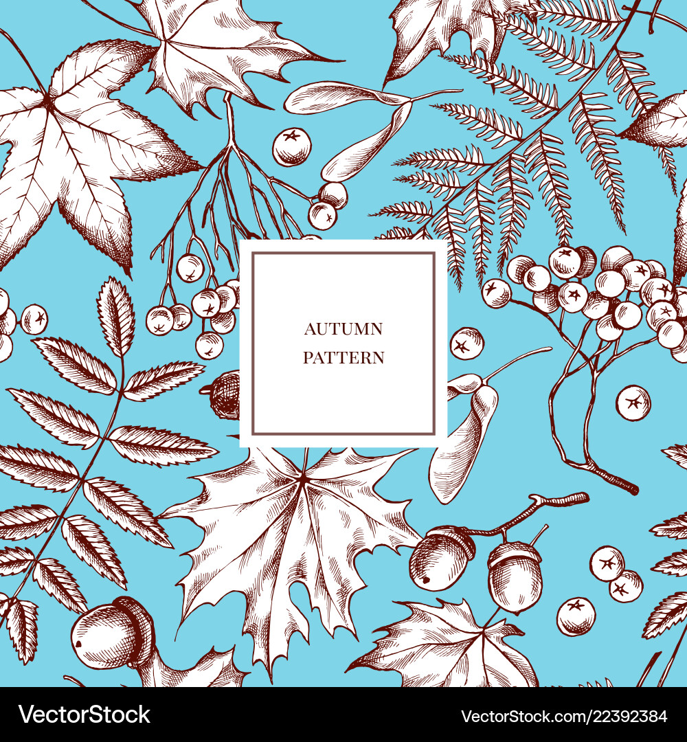 Seamless pattern of autumn hand Royalty Free Vector Image