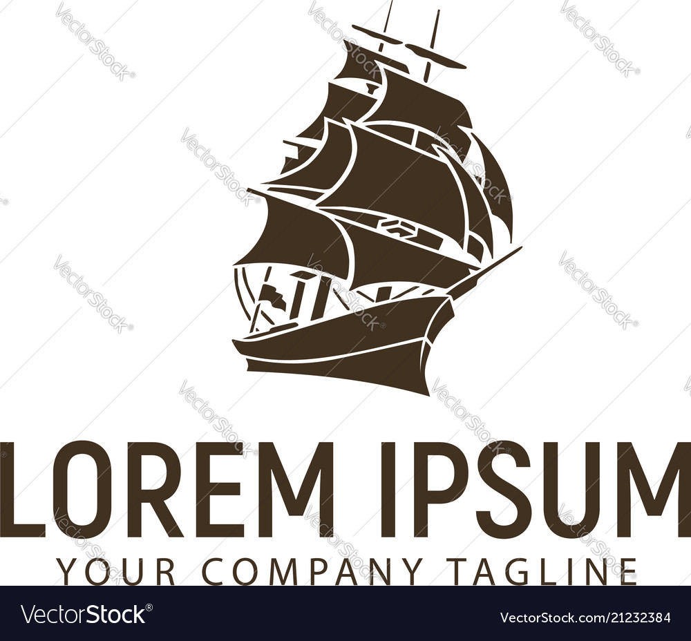 Ship logo design concept template Royalty Free Vector Image