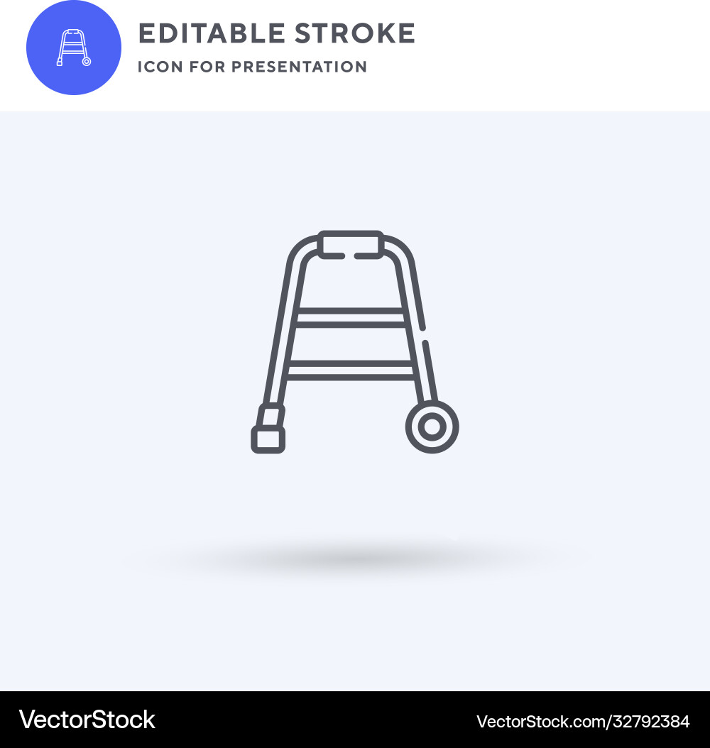 Walker icon filled flat sign solid Royalty Free Vector Image