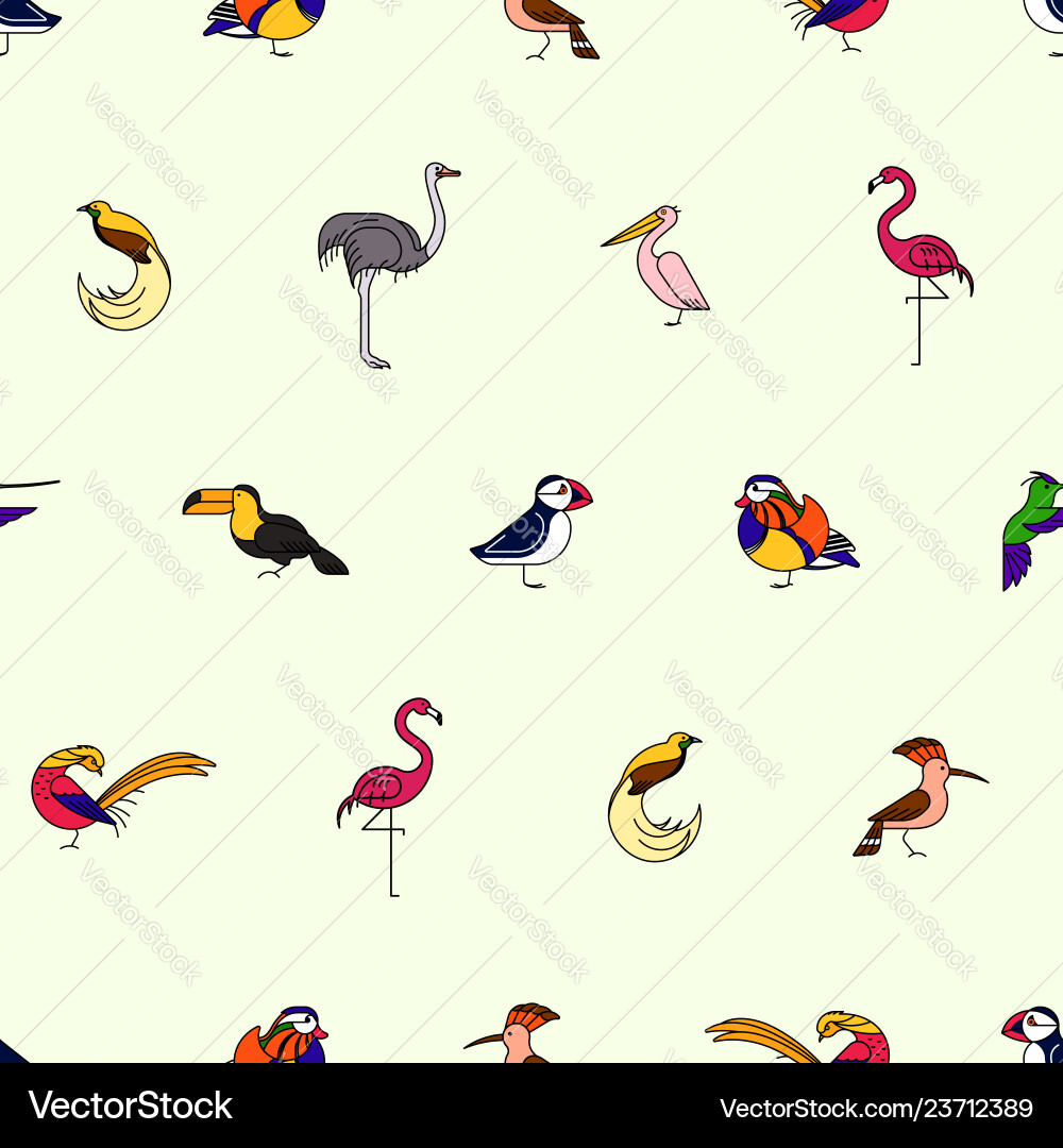 Birds seamless pattern Royalty Free Vector Image