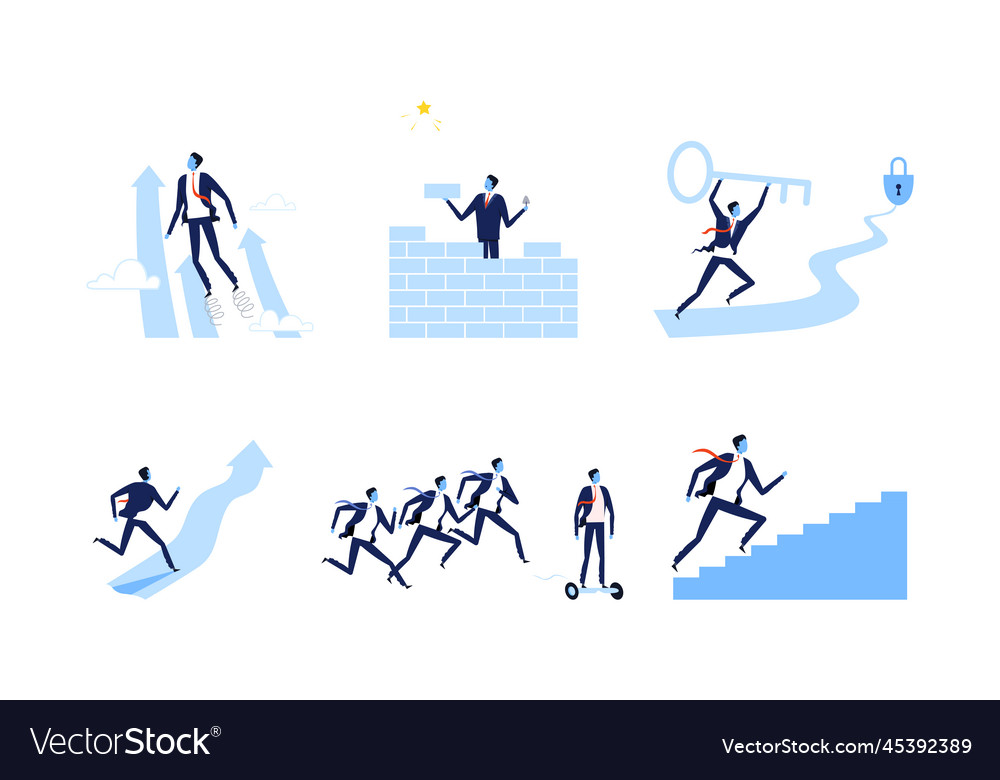 Businessman achieving of business success Vector Image