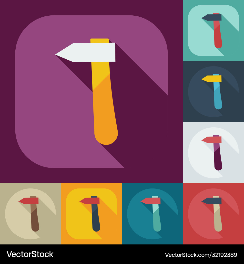 Flat concept set modern design with shadow Vector Image