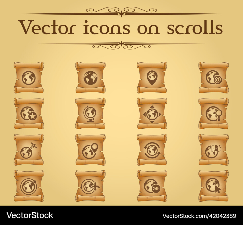 Globes icon set Royalty Free Vector Image - VectorStock