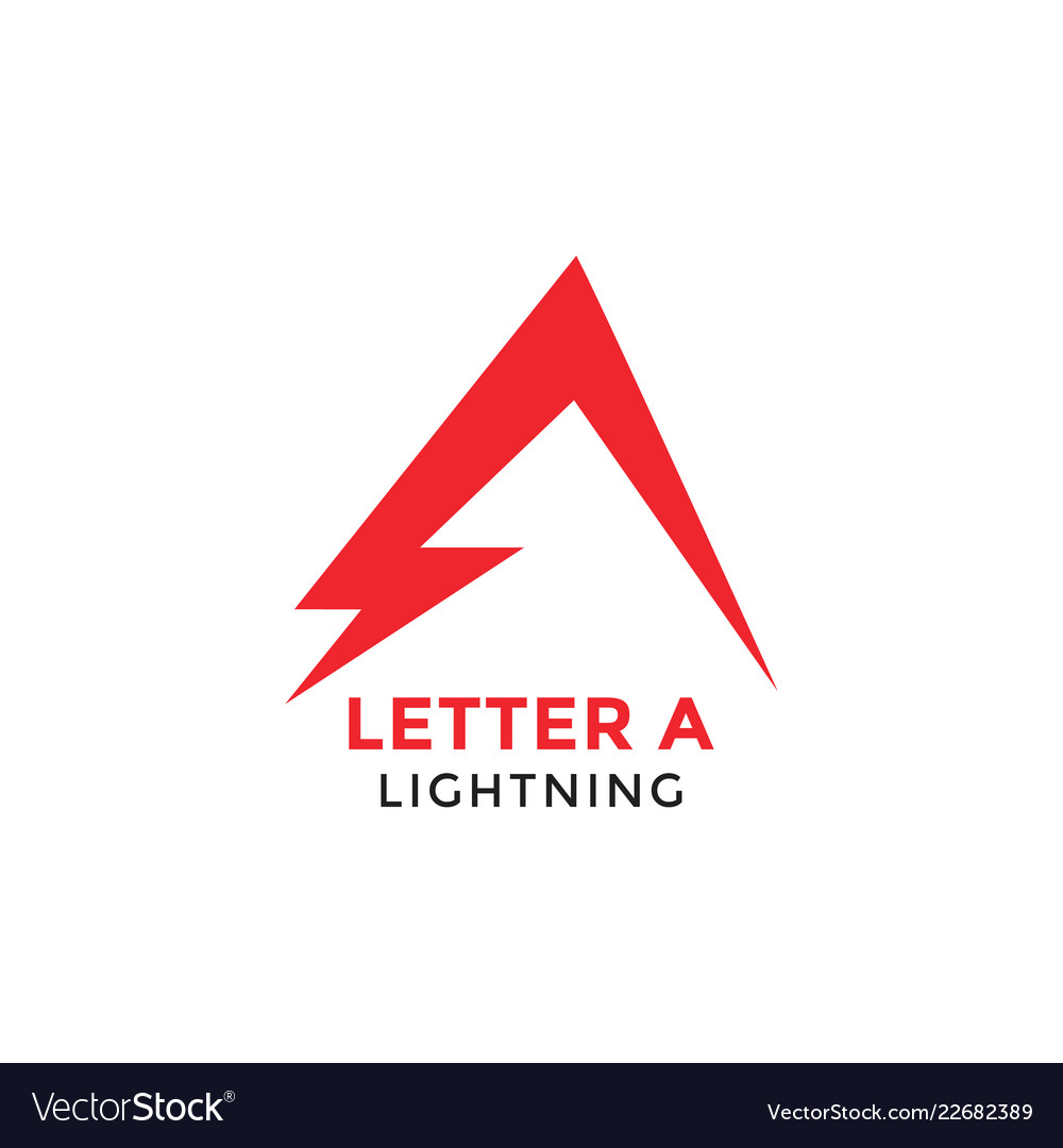 letter a lightning graphic design template vector image