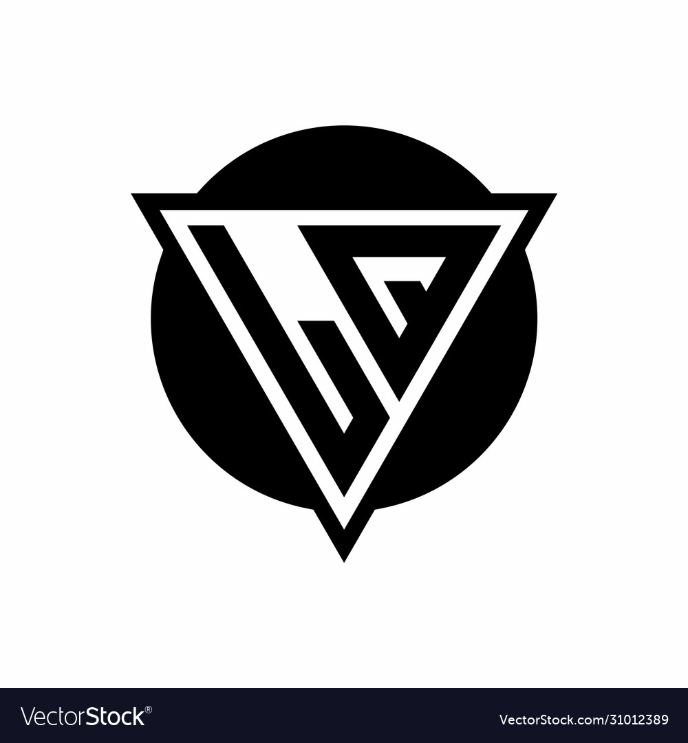 Lq Logo With Negative Space Triangle And Circle Vector Image