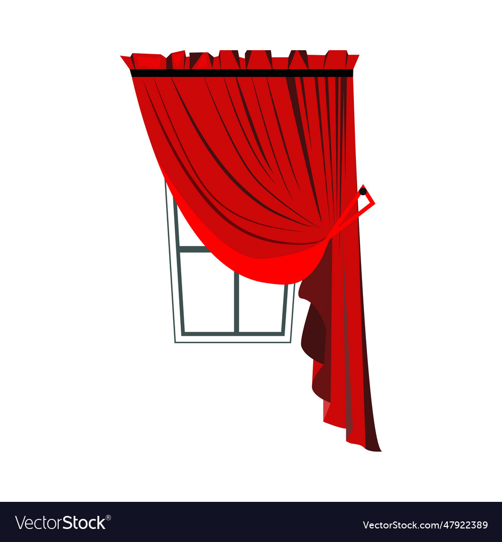 Red decorative drapery flat icon Royalty Free Vector Image