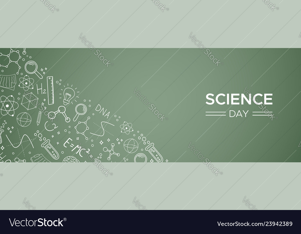 Science Day Blackboard Doodle Web Banner Vector Image