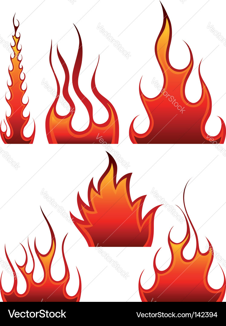 Fire icon set Royalty Free Vector Image - VectorStock