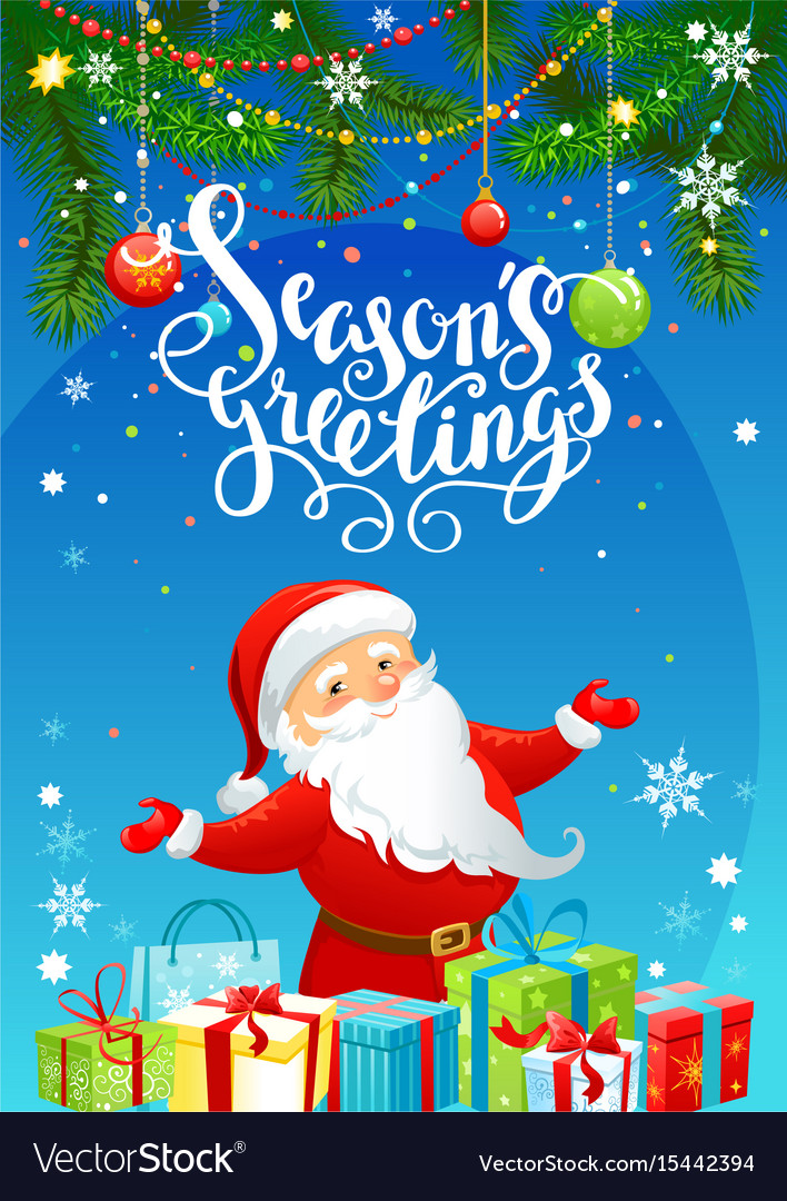 Santa claus greeting card Royalty Free Vector Image