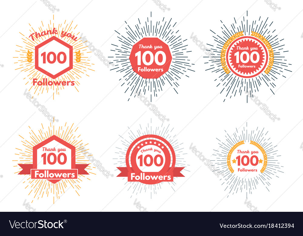 Thank you followers icons or badge set