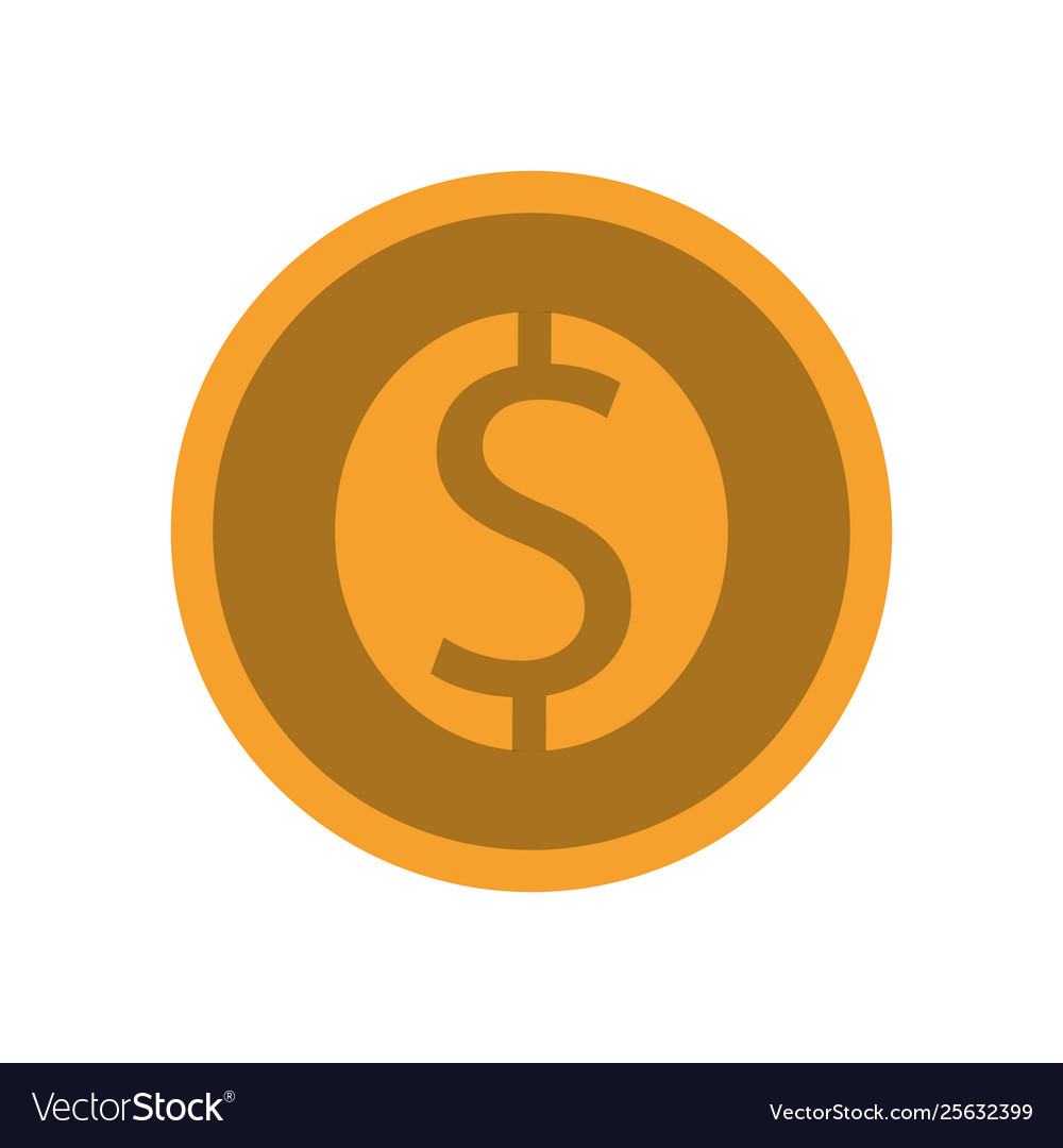 Coin Money Isolated Cartoon Royalty Free Vector Image