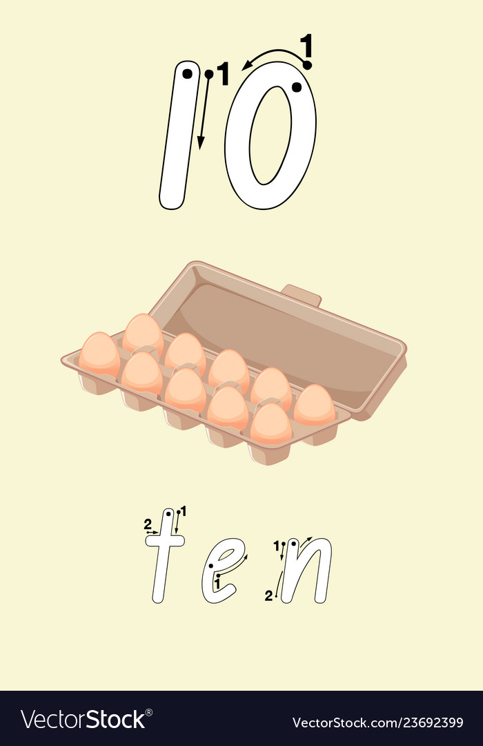 Guide To Write Number Ten Royalty Free Vector Image guide-to-write-number-ten-royalty-free-vector-image