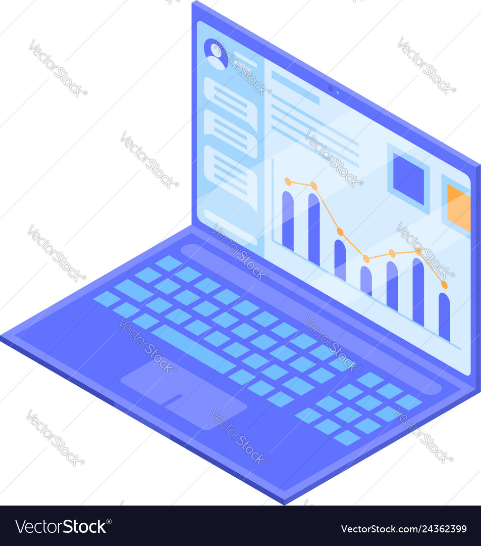 Laptop icon isometric style Royalty Free Vector Image