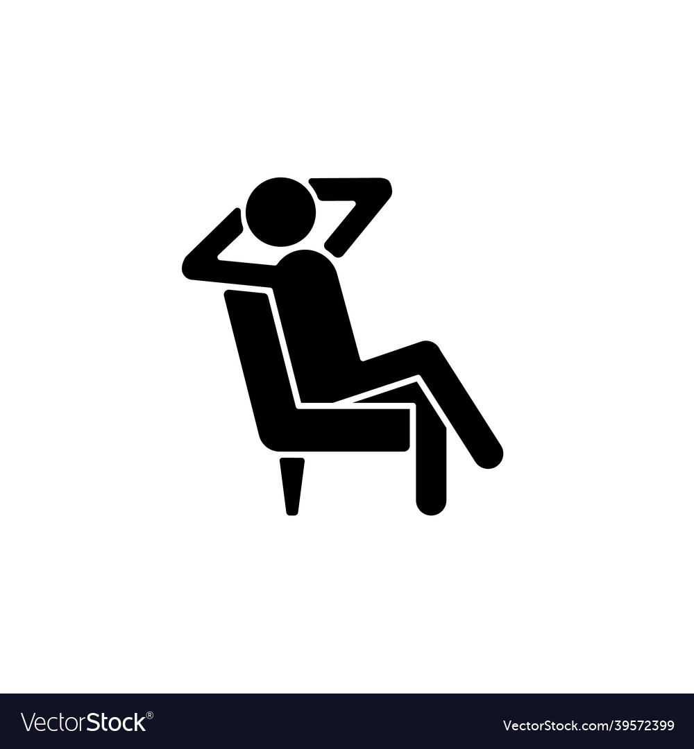 Relax black glyph icon vector image Relax black glyph icon