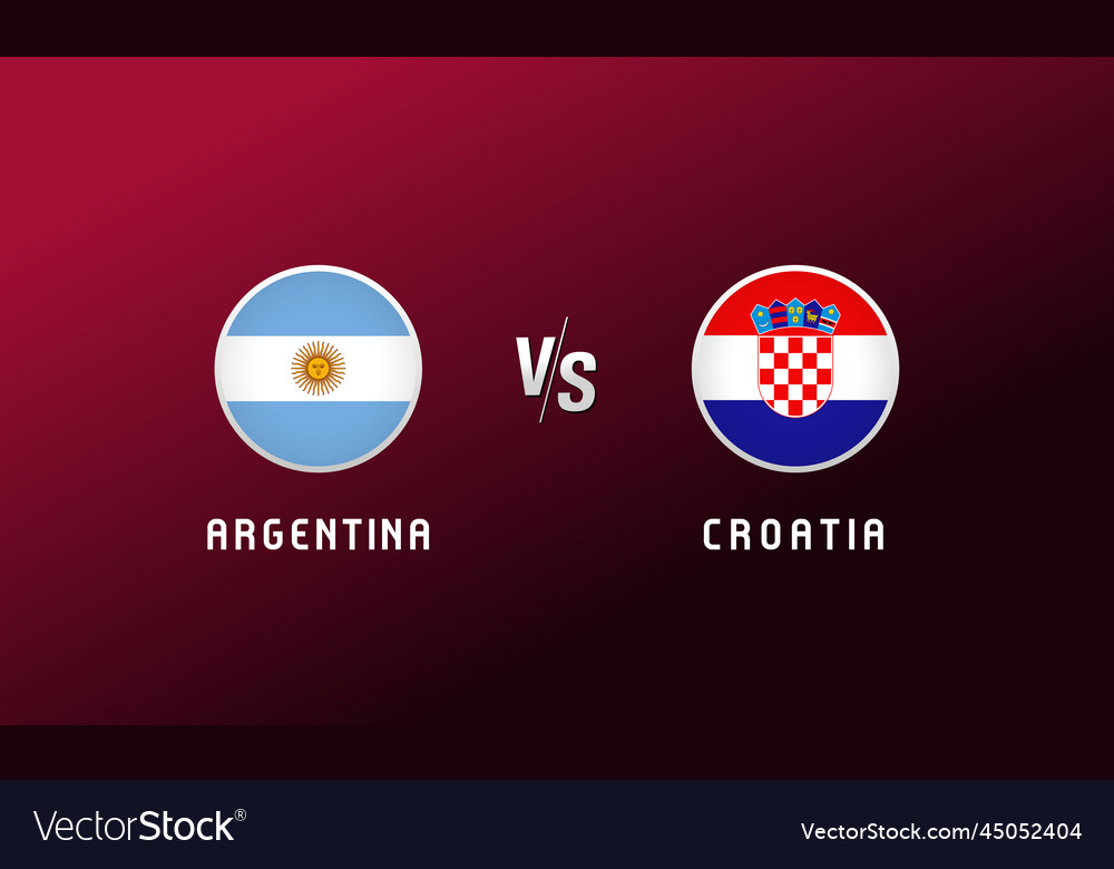 Argentina vs croatia flag round emblem Royalty Free Vector