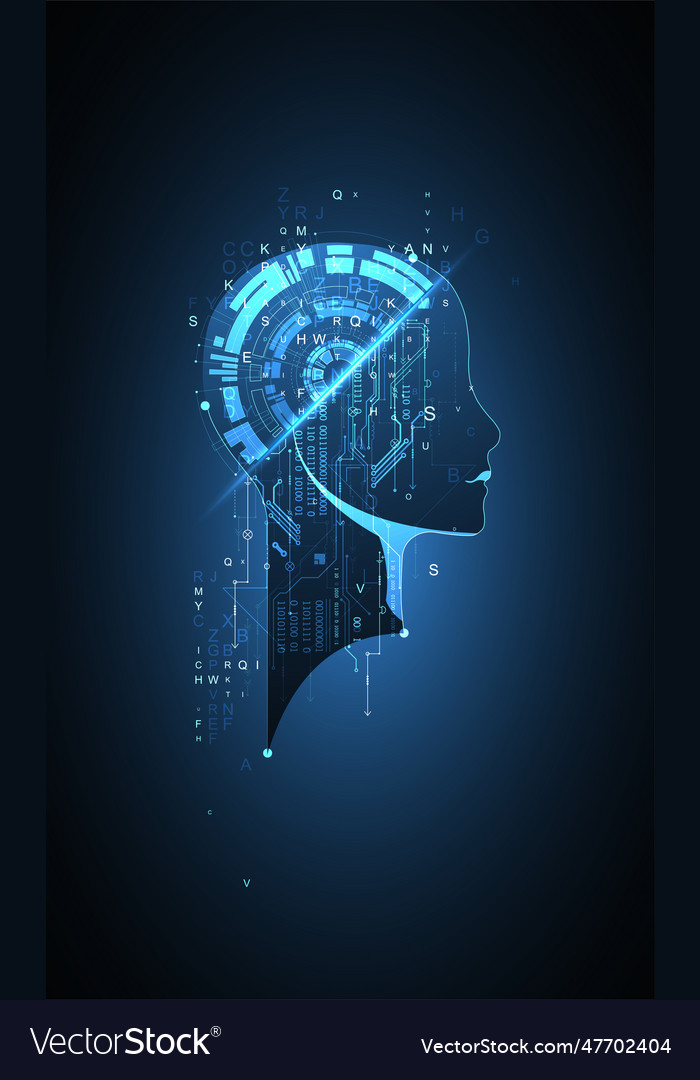 Artificial intelligence technical background Vector Image