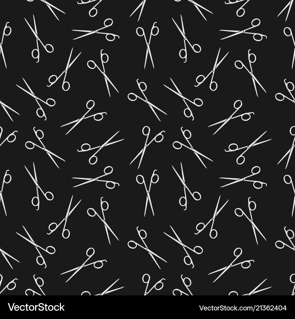 Barbershop seamless pattern with scissors Vector Image