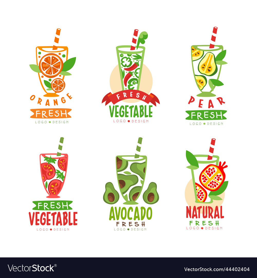 Fresh fruit and vegetable juice in glass Vector Image