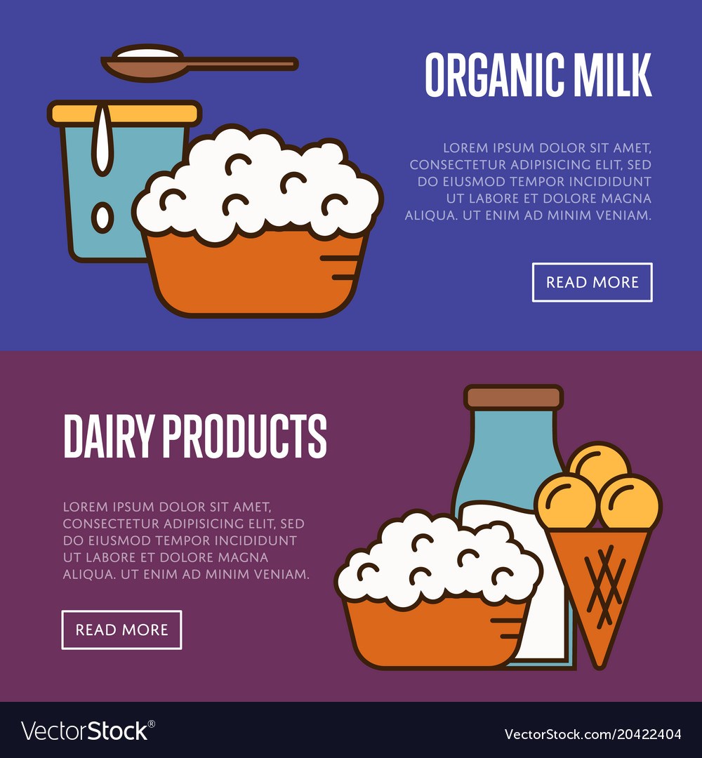 Organic products horizontal website templates Vector Image