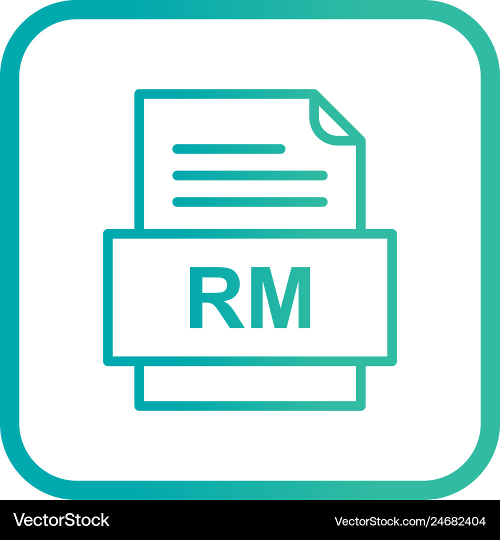 Rm file document icon Royalty Free Vector Image