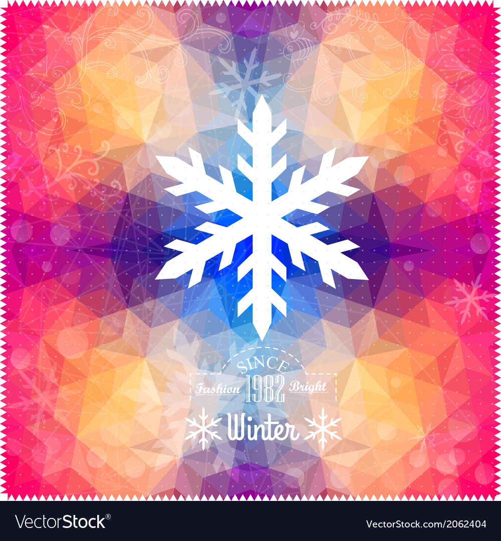 Snowflake abstract on geometric pattern