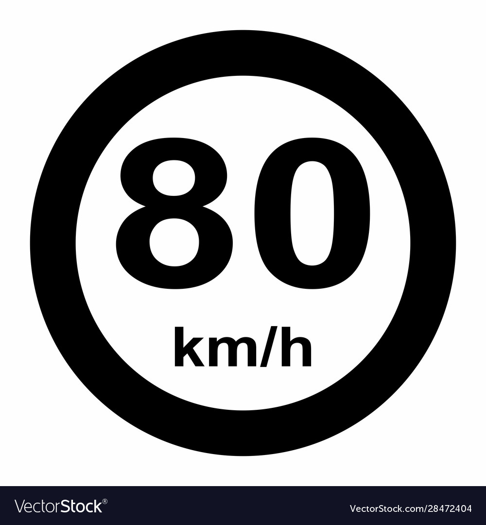 Traffic sign speed limit 80