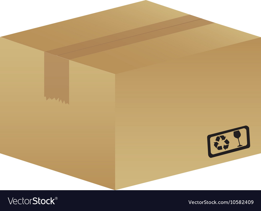 Box carton packing isolated icon Royalty Free Vector Image