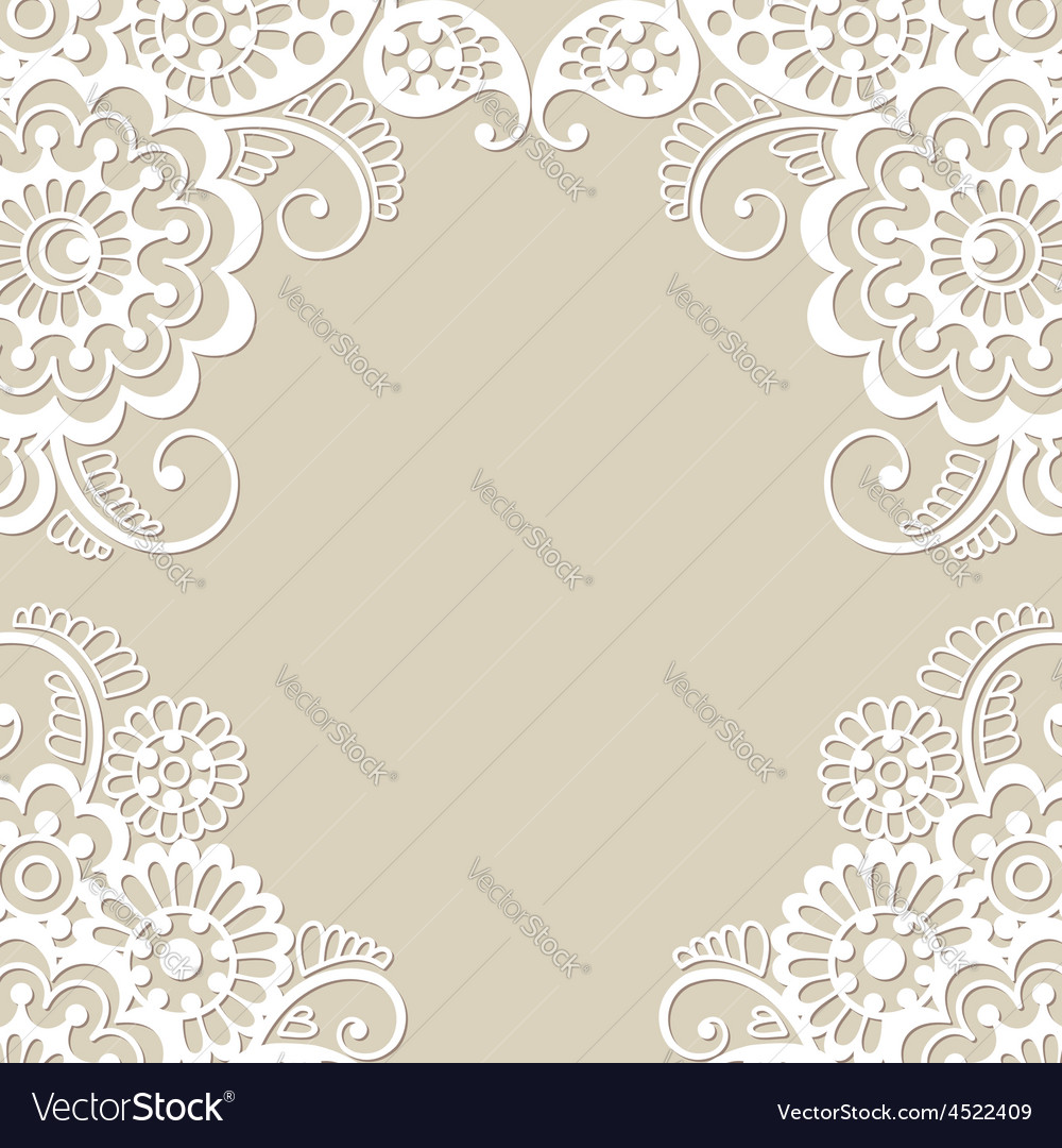 Flower ornament frame Royalty Free Vector Image