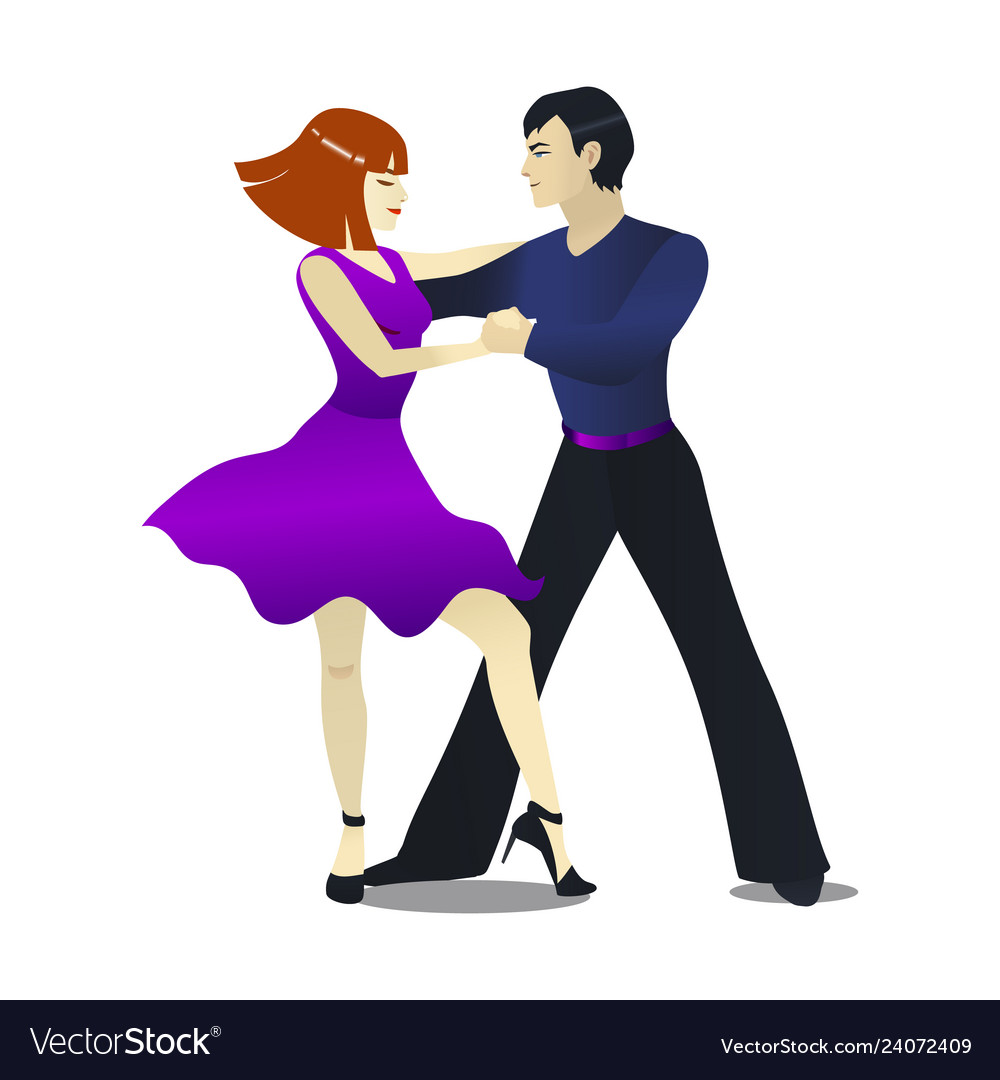 Mambo dancing couple in cartoon style Royalty Free Vector