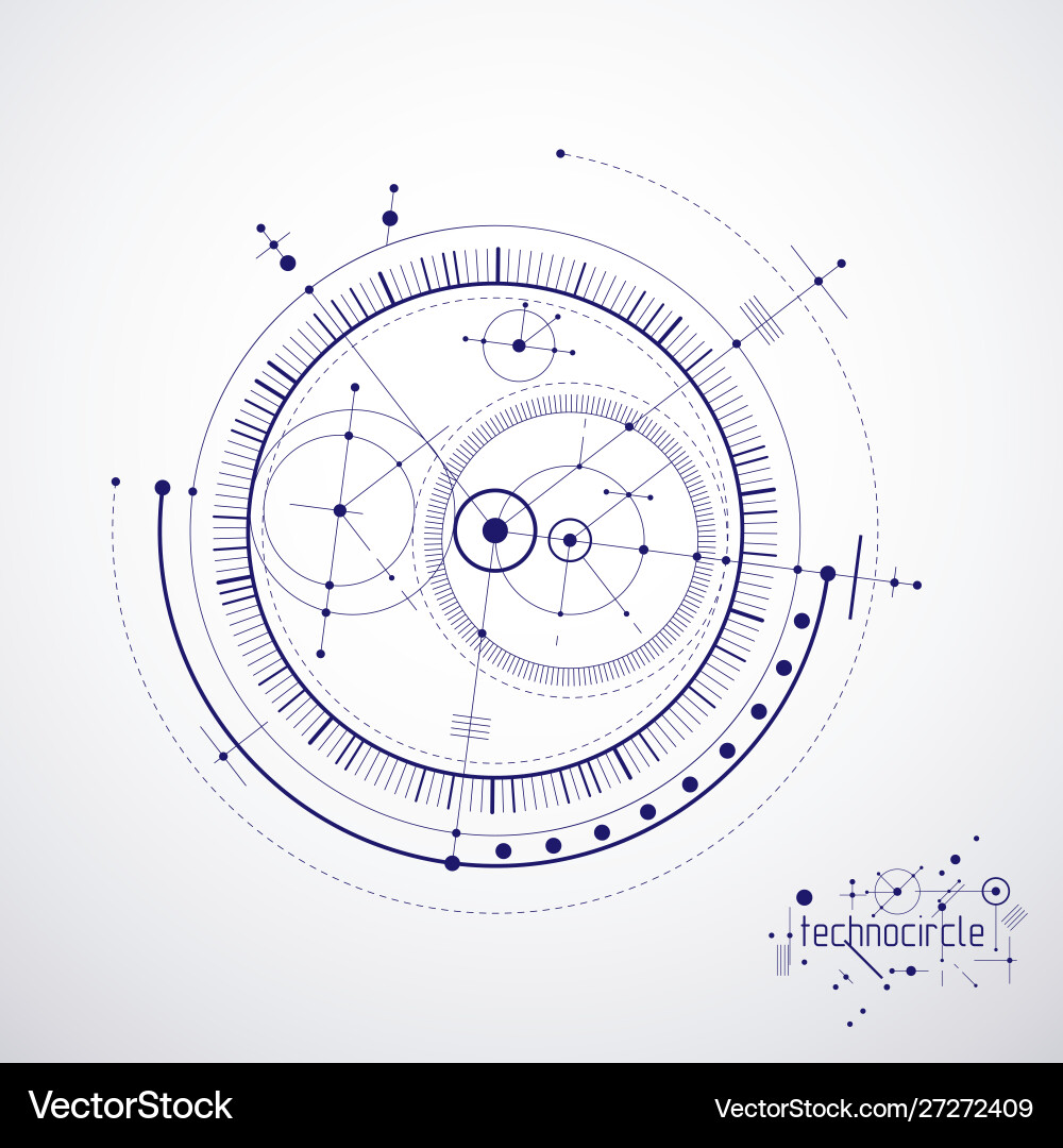 Mechanical scheme engineering drawing Royalty Free Vector