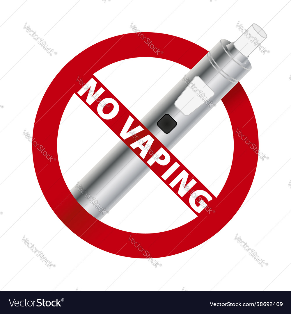 No vaping sign vape silver electronic cigarette