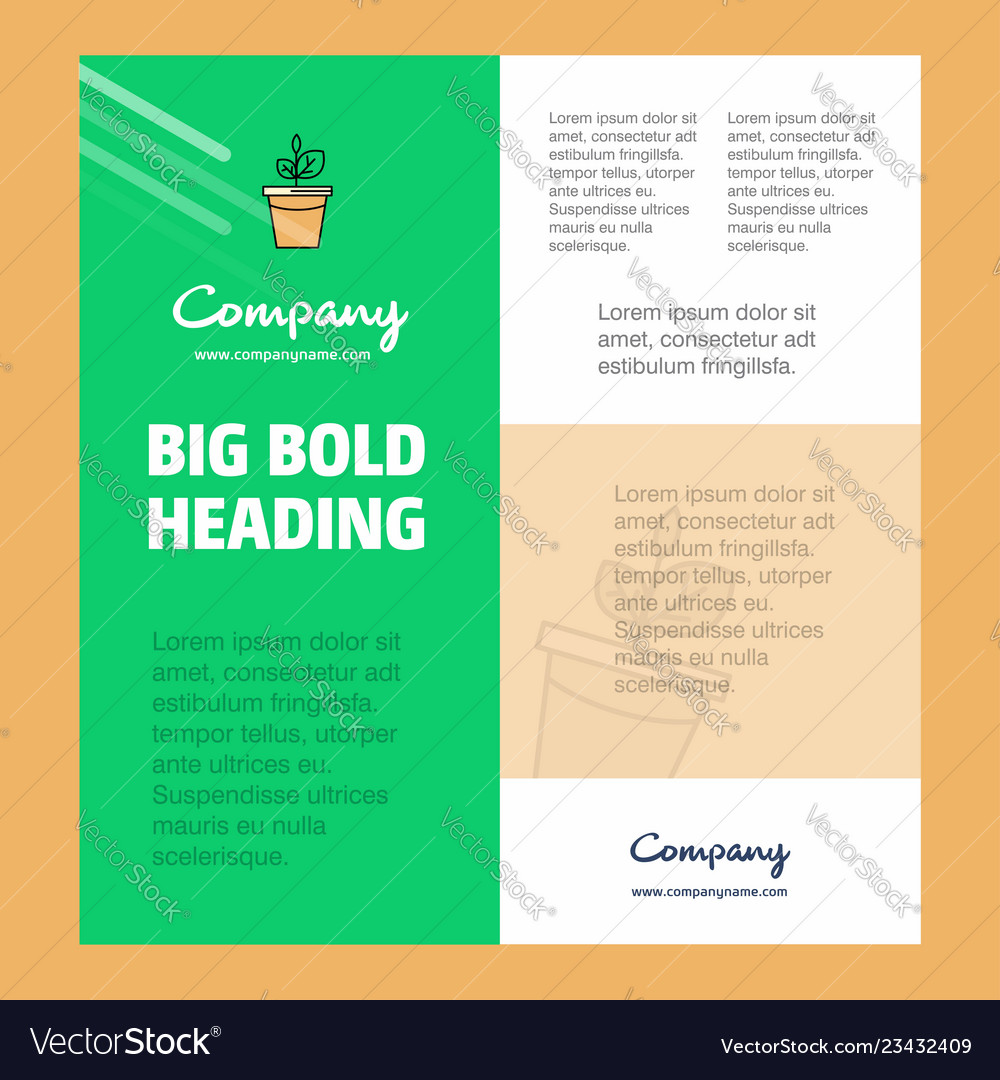 Plant Pot Business Company Poster Template With Vector Image