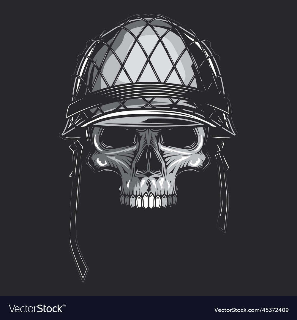 Skull of a soldier in a helmet vector image Skull of a soldier in a helmet