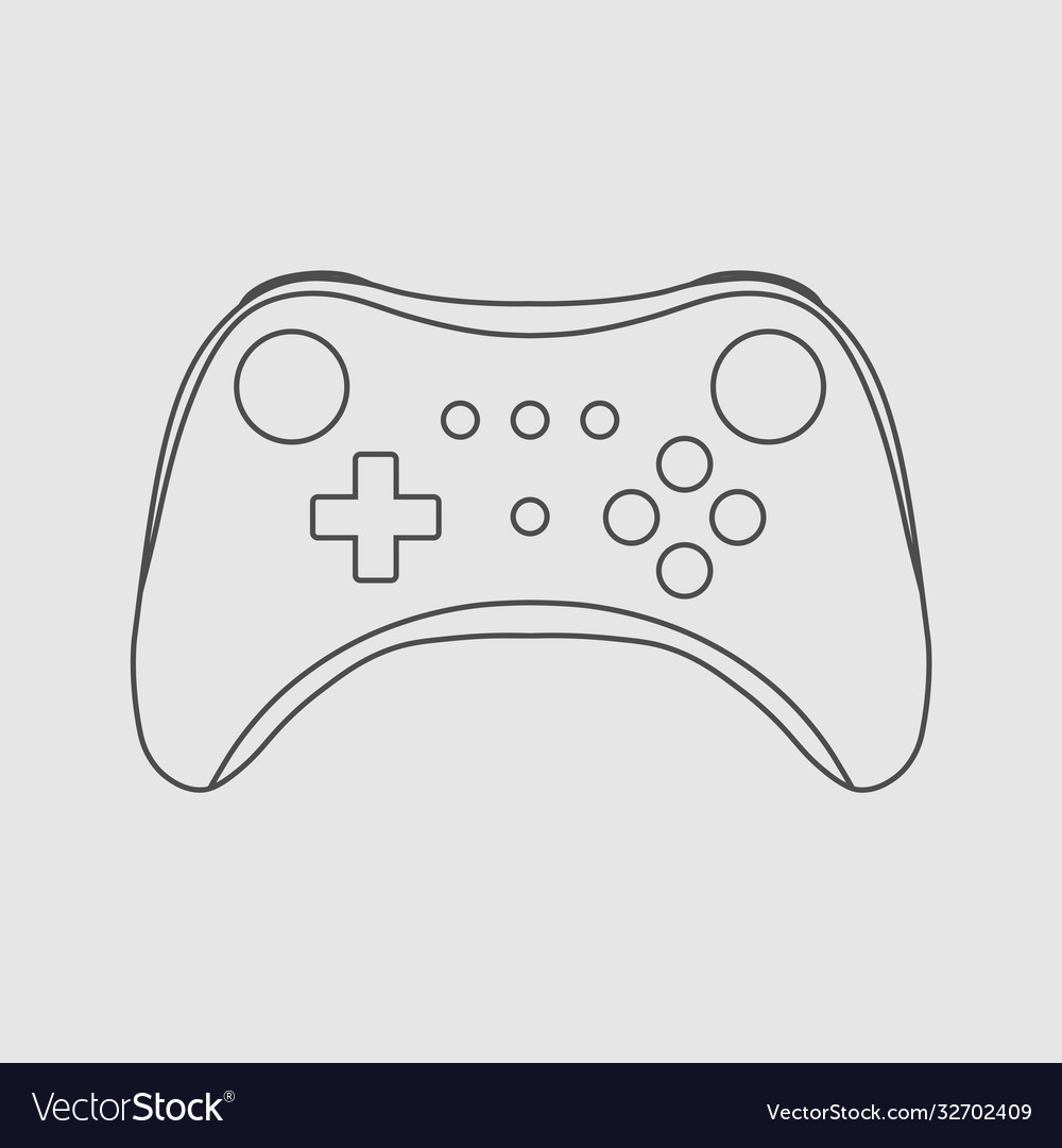 Video game controller linear Royalty Free Vector Image