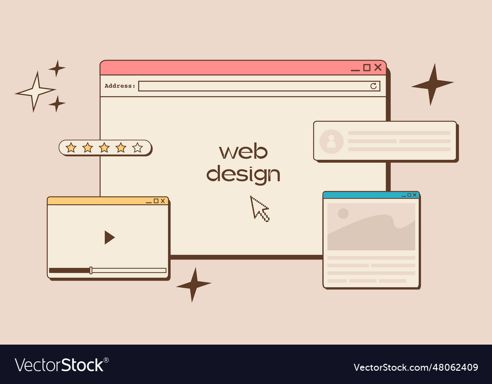 Web ui ux design concept banner Royalty Free Vector Image