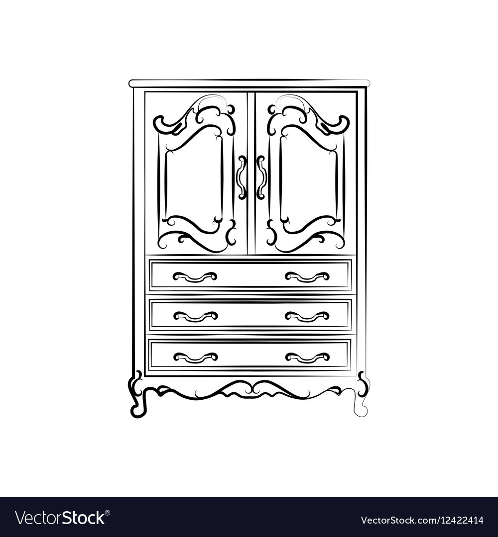 Classic royal ornamented glass closet Royalty Free Vector