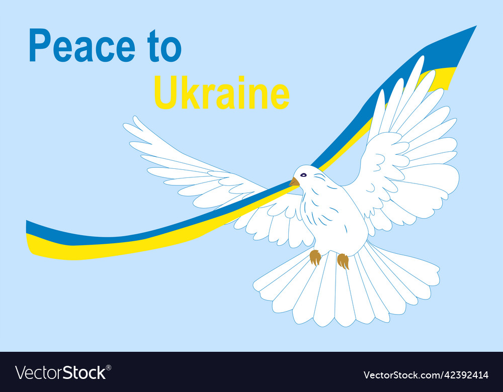 Dove of peace with flag ukraine the concept Vector Image