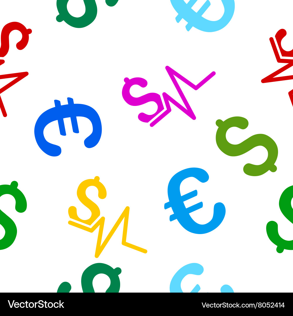 Financial pulse seamless flat pattern Royalty Free Vector