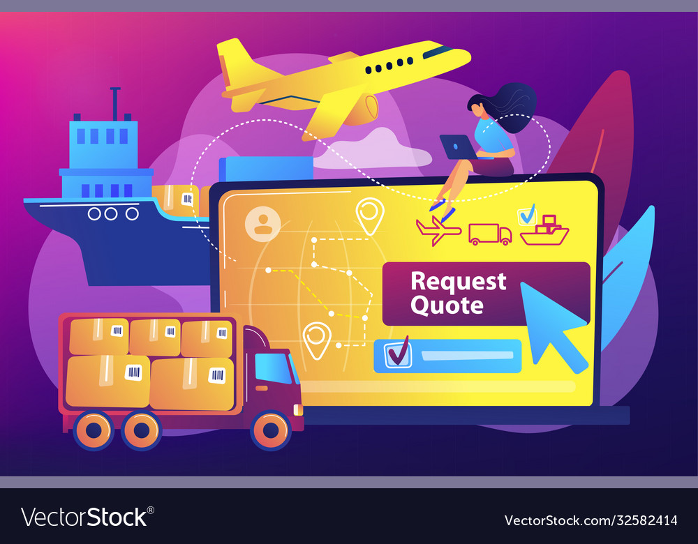 Freight quote request concept Royalty Free Vector Image