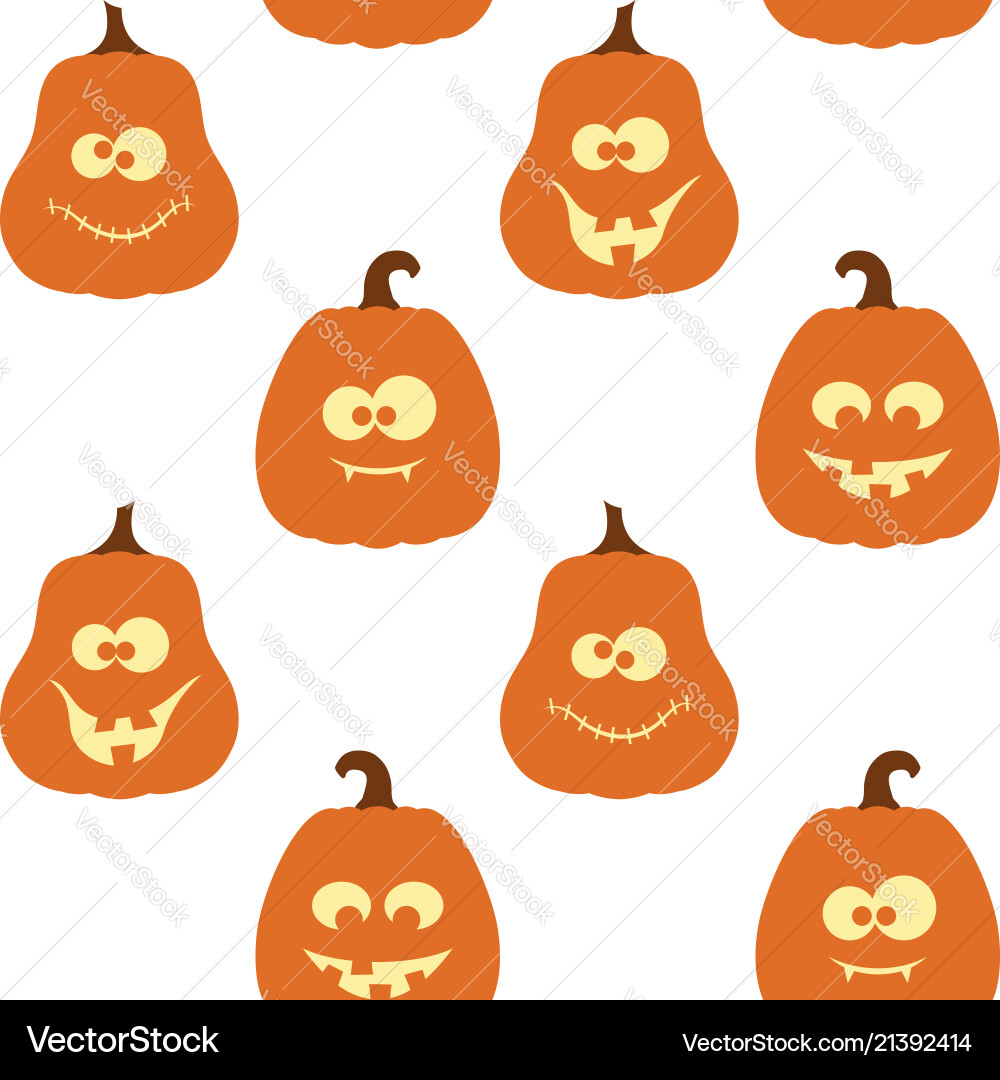 Halloween seamless pattern with pumpkins Vector Image